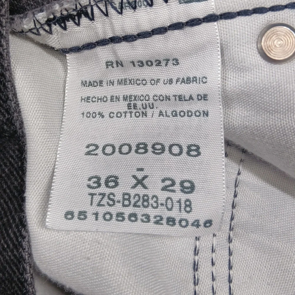 Lee Regular Fit Jeans Men's‎ 36x29 Black/Gray Denim Made in Mexico USA Fabric